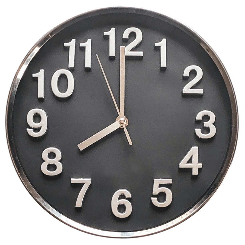 black wall clock PNG image, black wall clock png transparent image, black wall clock png full hd images download